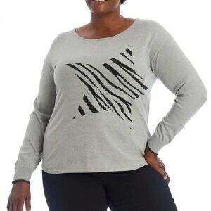 Adyson Parker Sweater Top Plus Size 3X Cozy Knit Star Graphic Cozy Pullover